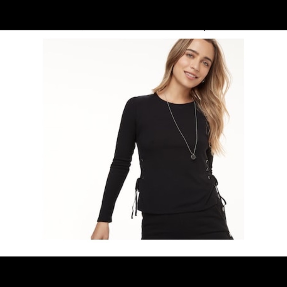 K/lab ribbed long sleeve corset Top NWT